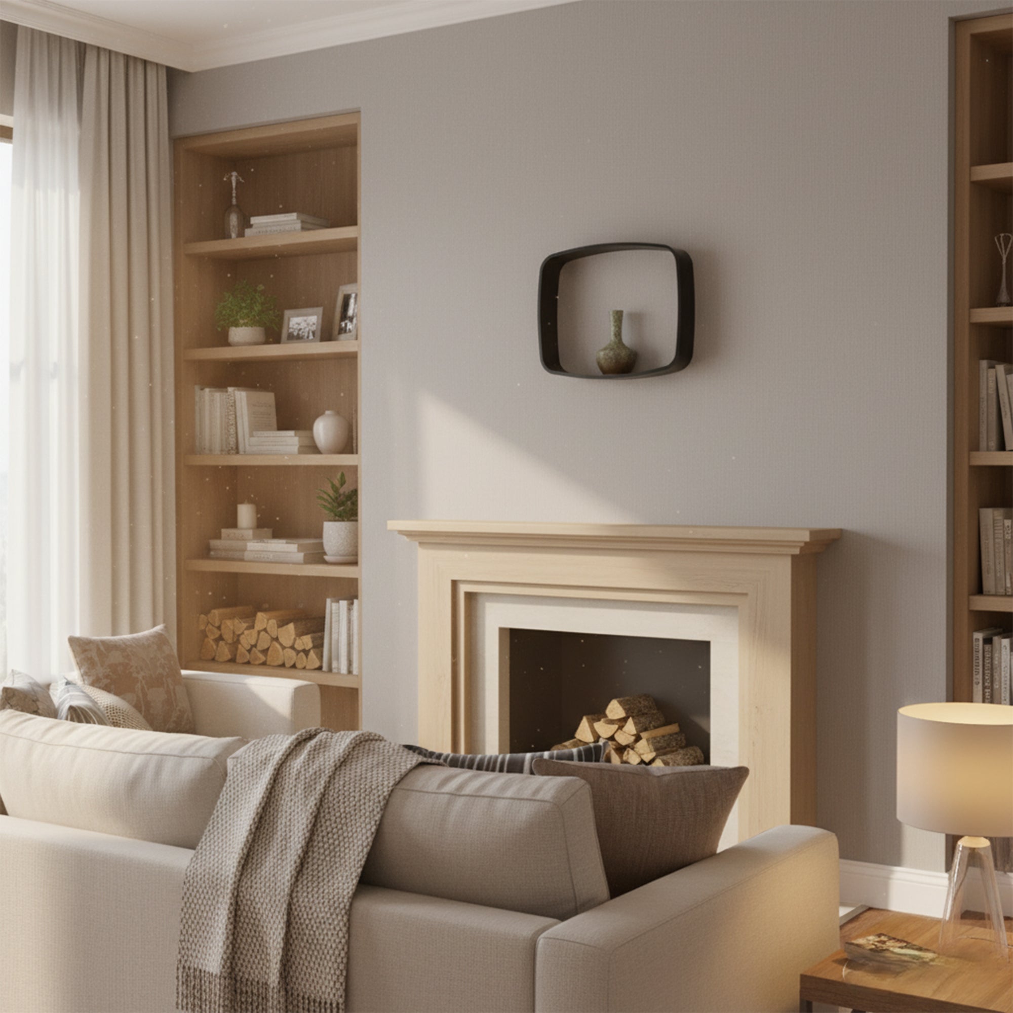 Metafurn SquareEdge Wall Shelf – NFC Wall Mounted Floating Shelf for Living Room and Kitchen
