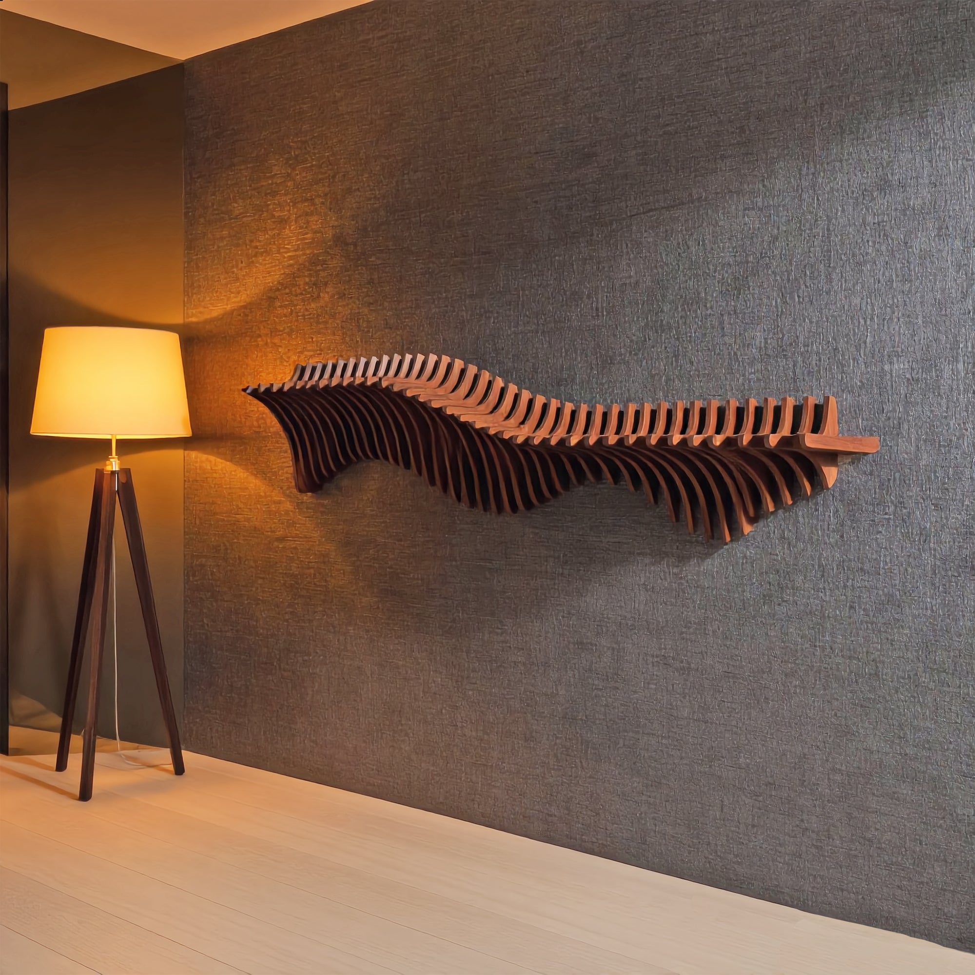 Parametric Wavy Floating Shelf