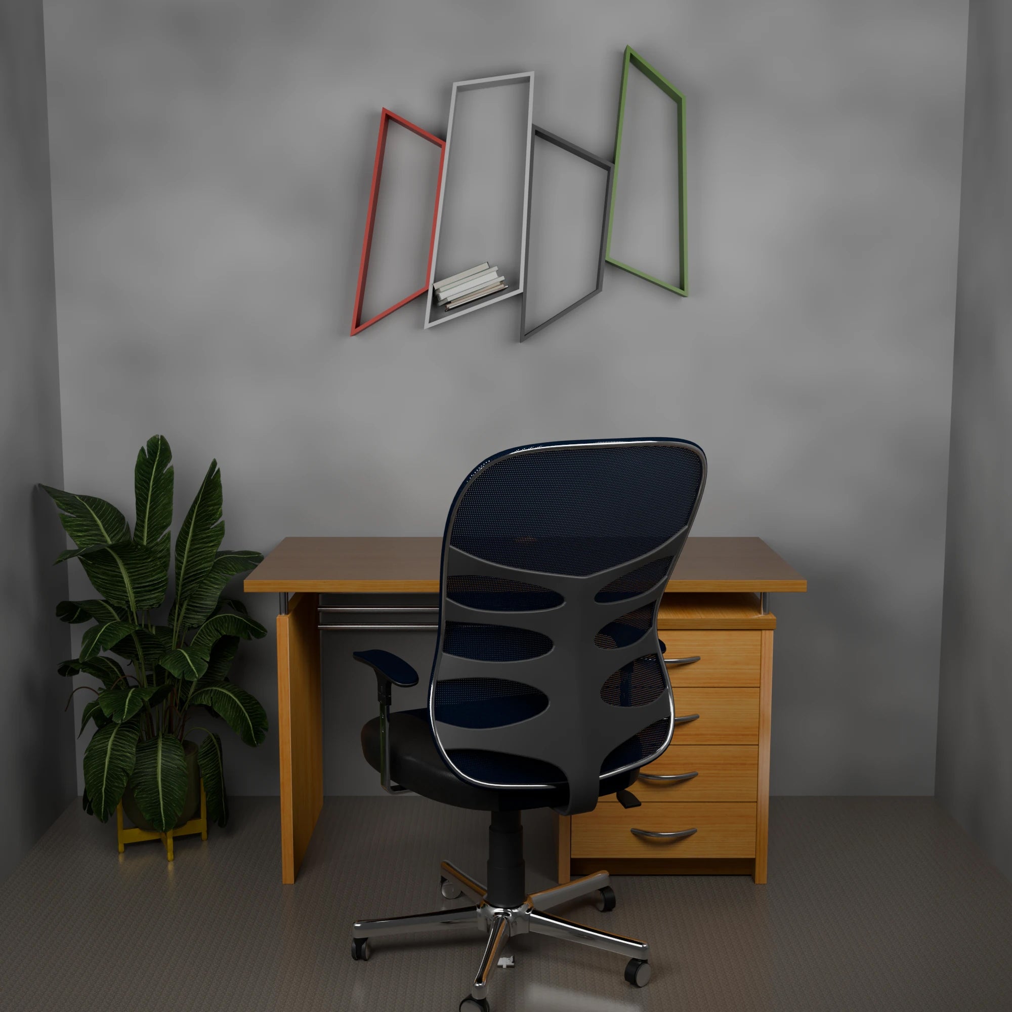 Metafurn AngleWave Shelf – Modern NFC Angled Wall Mounted Shelf for Stylish Interiors
