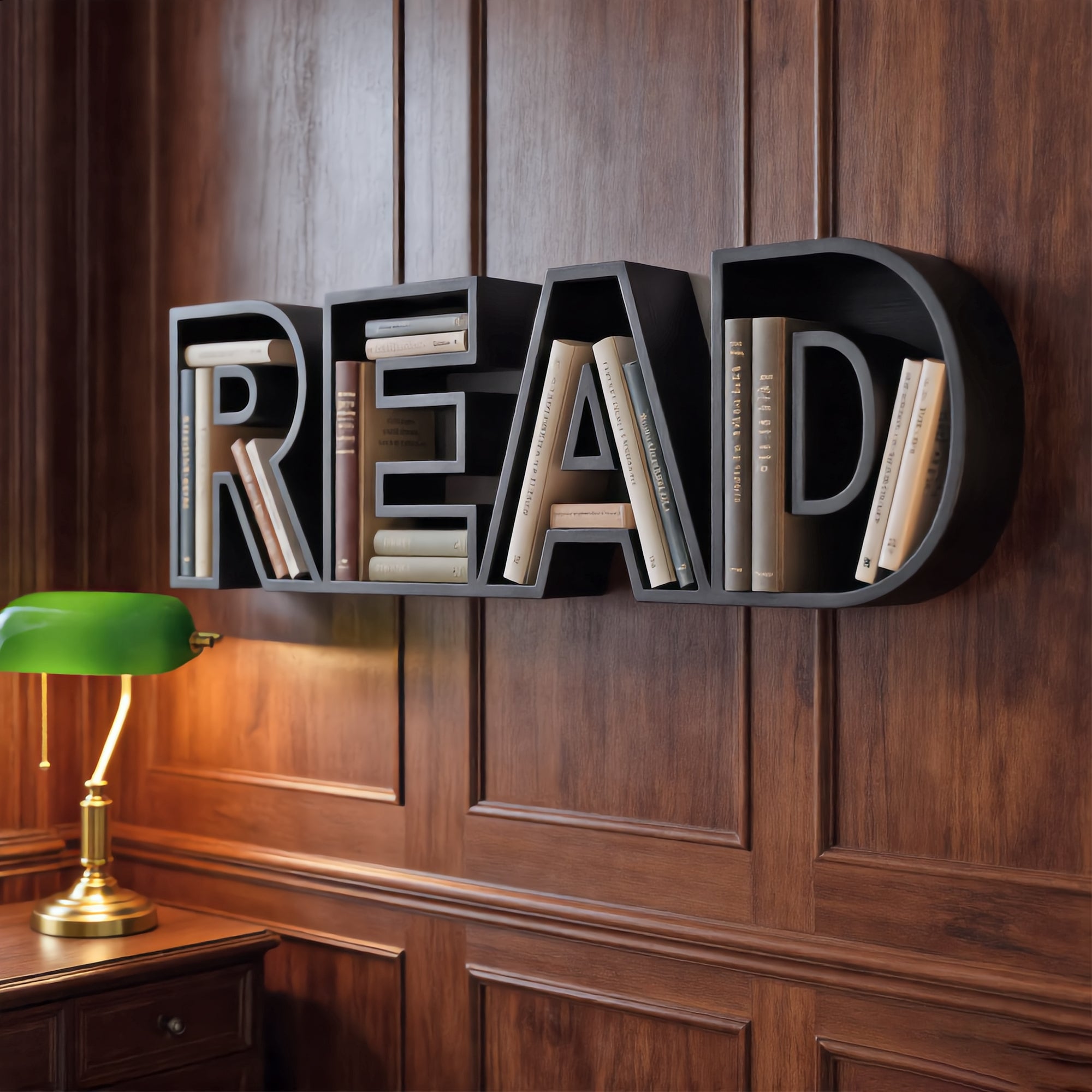 Metafurn Read Hollow Study Shelf – Modern Wall Mounted Shelf for Home Office and Study Room