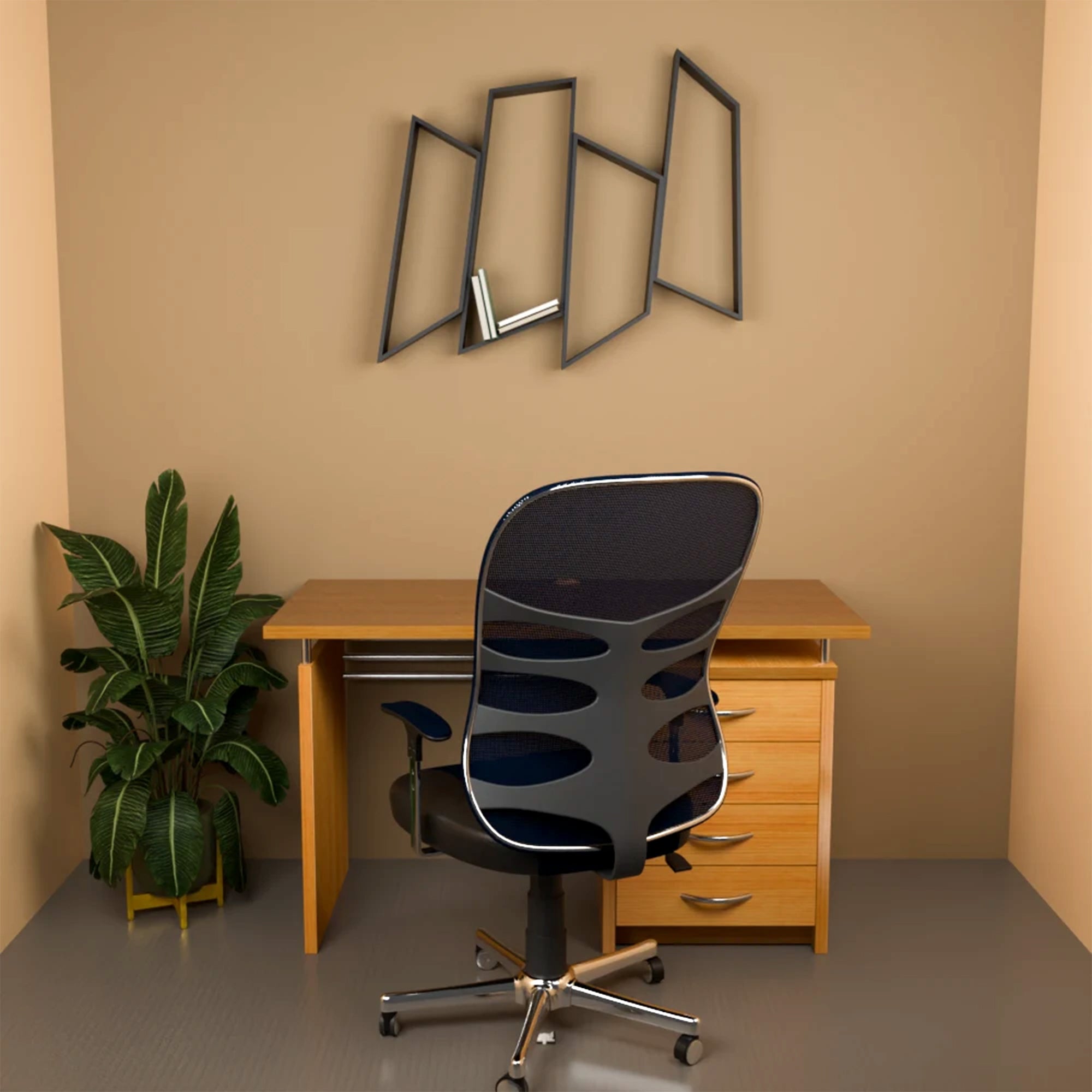 Metafurn AngleWave Wall Shelf – NFC Angled Wall Mounted Floating Shelf for Living Room and Kitchen
