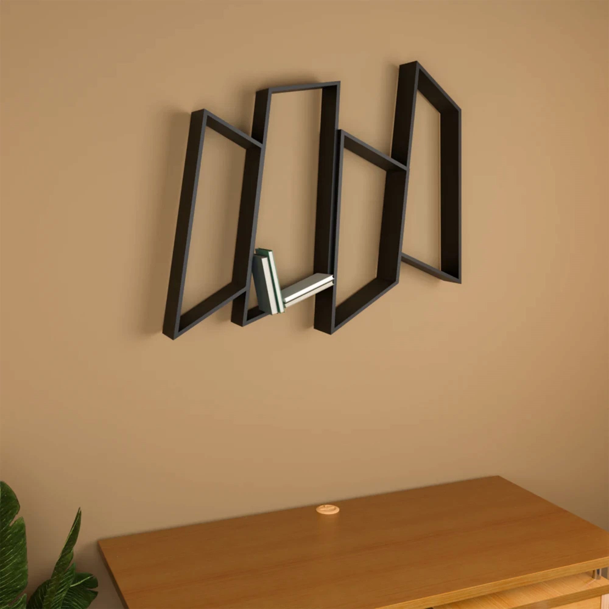 Metafurn AngleWave Shelf – Modern NFC Angled Wall Mounted Shelf for Stylish Interiors
