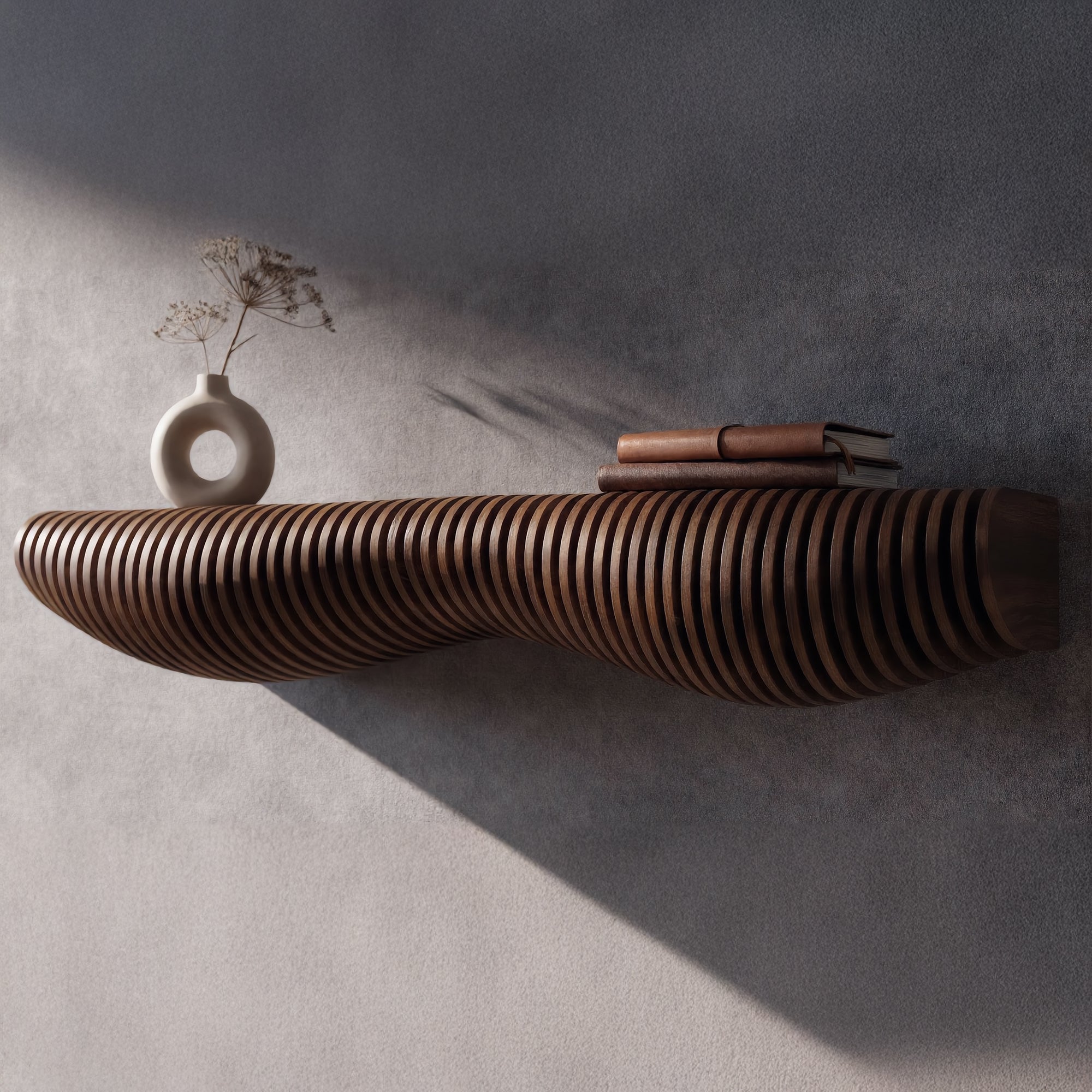 Metafurn Parametric Designer Bench Shelf – Premium Floating Storage Shelf for Contemporary Interiors
