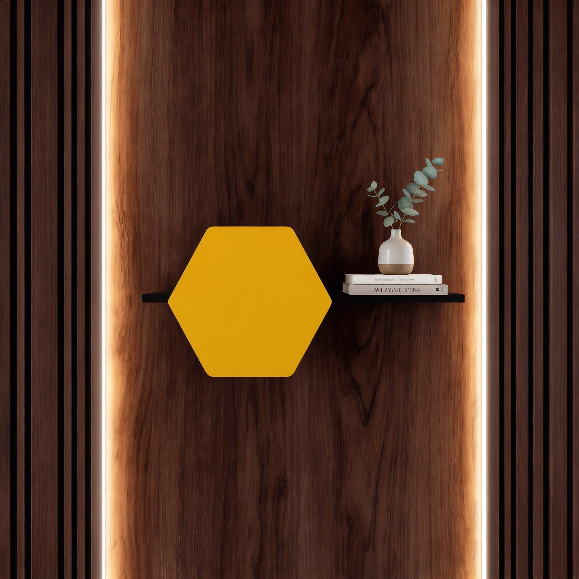 Hexa Floater Wall Shelf
