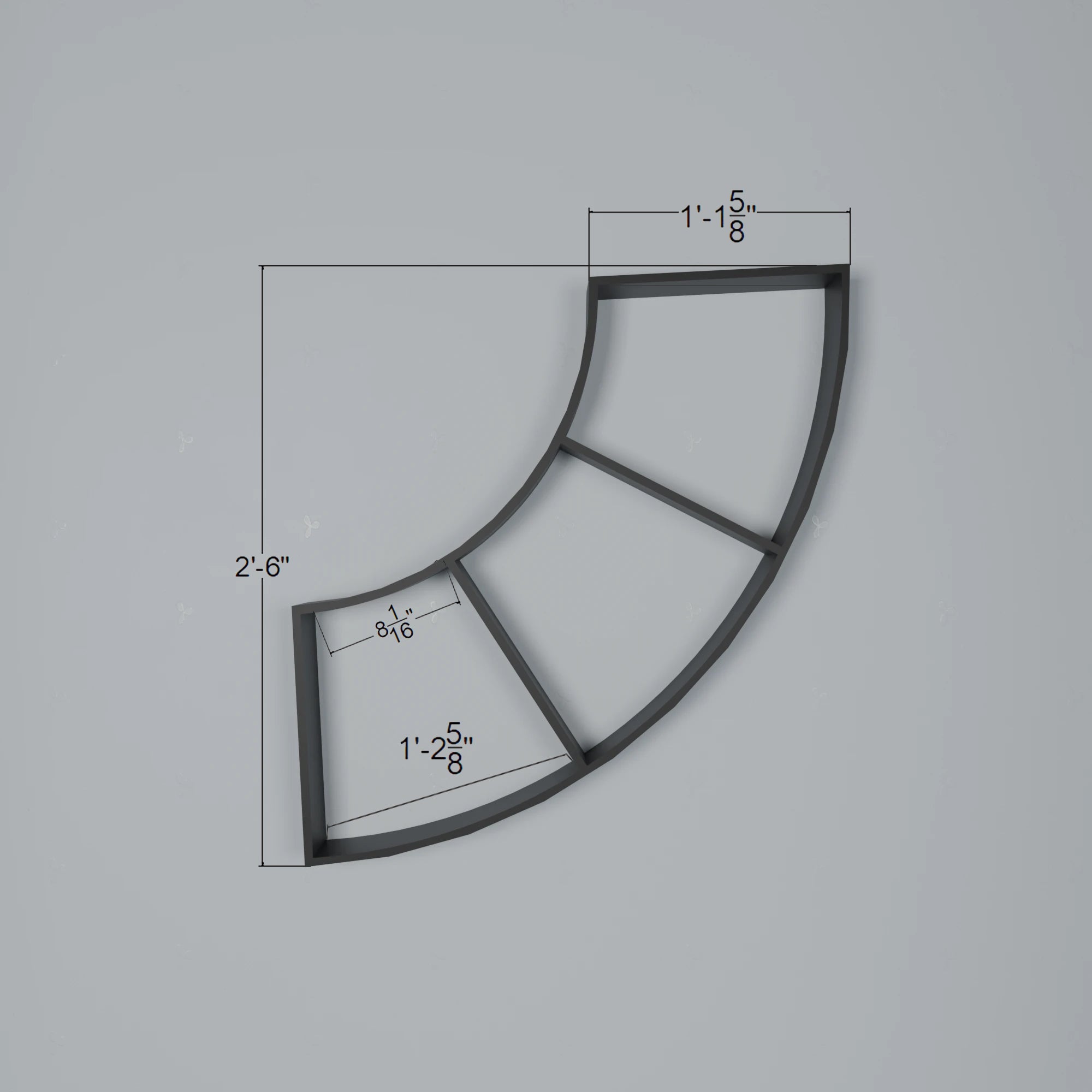 Metafurn Curve Floating Shelf – NFC Curved Floating Shelf for Modern Wall Decor
