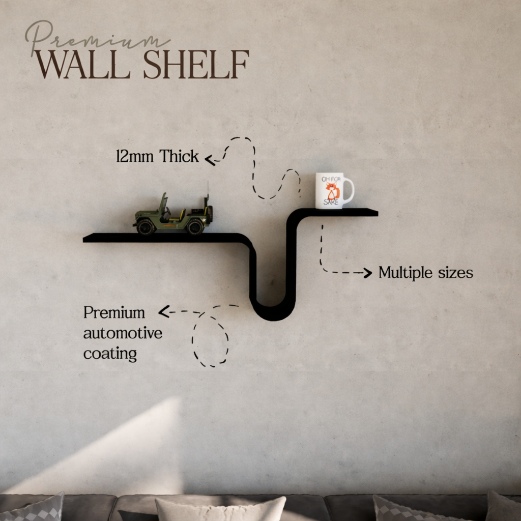 Curve Edge Floating Wall Shelf (30 Inches)