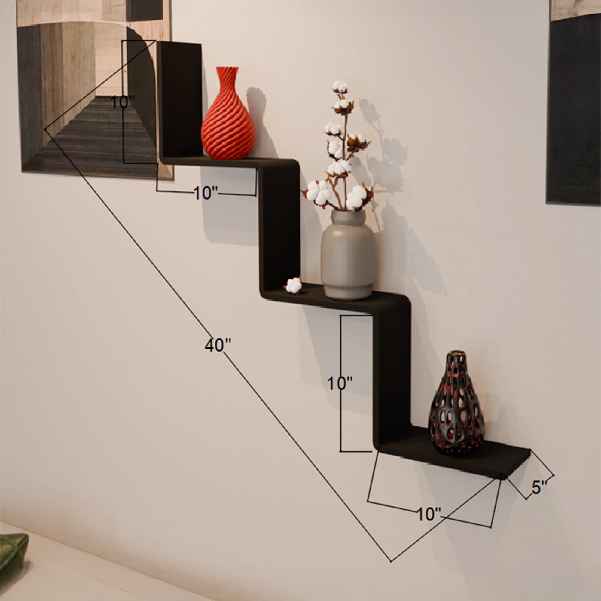 Step Shape Wall Shelf